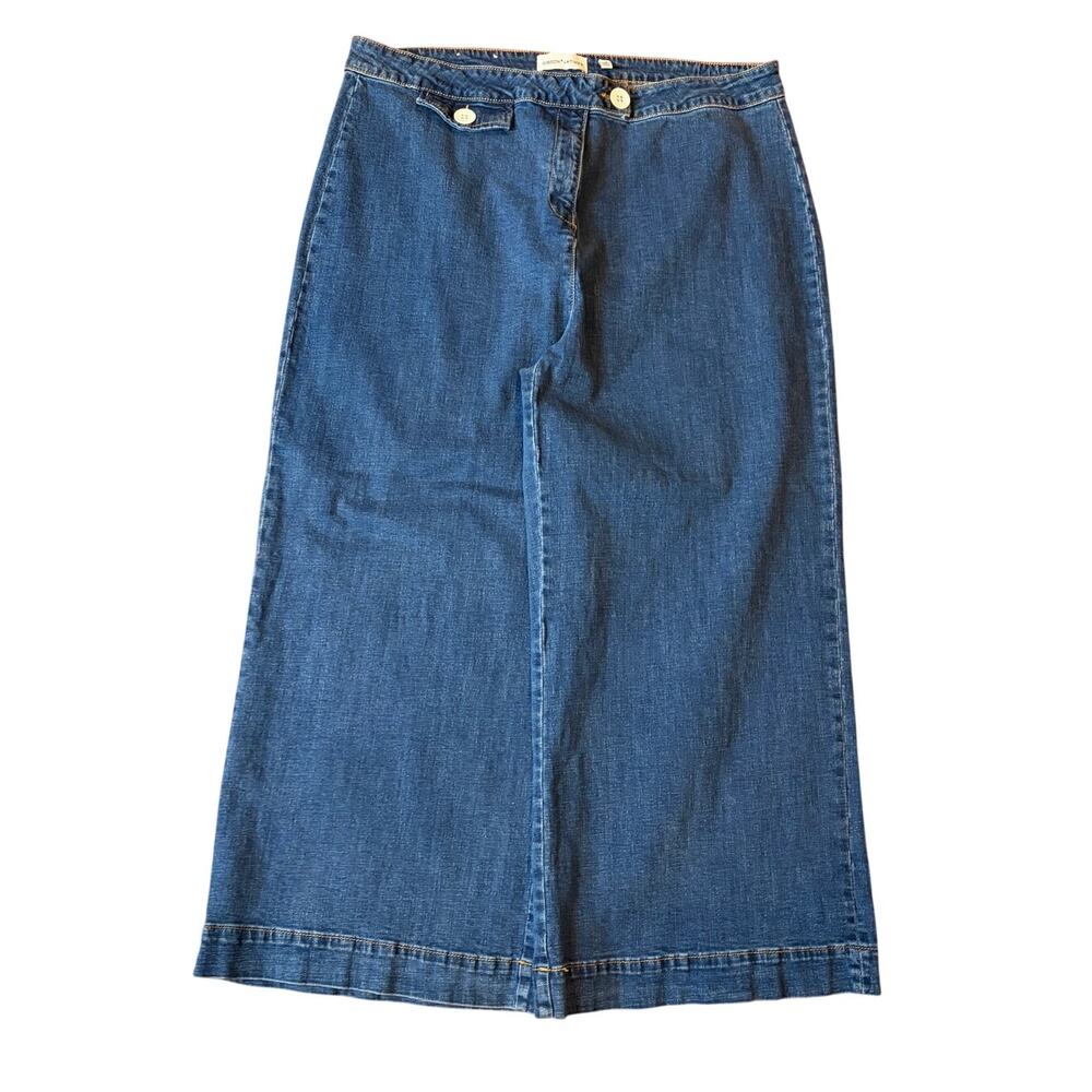 GIBSON LATIMER Women's Wide Leg Palazzo Jeans Size 18 Blue High Rise Trouser